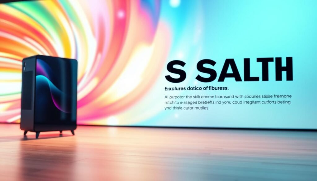 A professional digital advertisement display with a vibrant, eye-catching design. In the foreground, a high-resolution product image stands out against a colorful, dynamic background. Glowing lights and subtle motion effects create a sense of energy and vitality. In the middle ground, bold, legible text presents the product's key features and benefits, designed with an impactful, modern aesthetic. The background features a subtle gradient or pattern, adding depth and visual interest without distracting from the main message. Soft, directional lighting illuminates the scene, creating depth and a polished, premium feel. The overall composition is balanced, with a clear focal point and harmonious use of color, typography, and graphic elements.