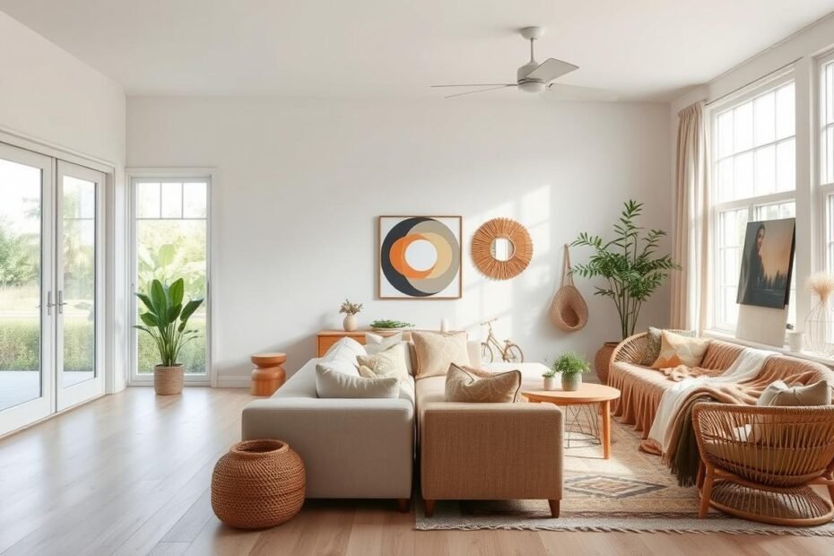 Scandinavian decor, boho home style, design comparison